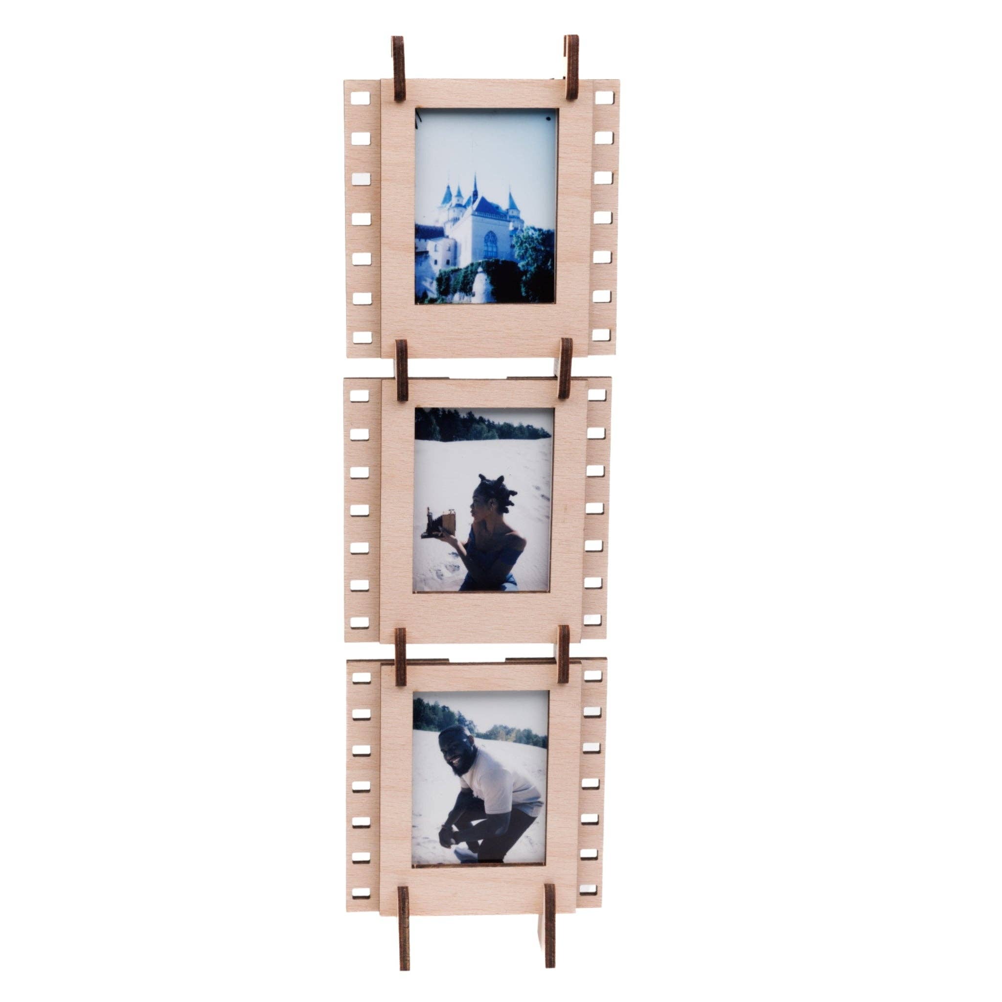Three "Mini" Photo Frames  (Stained Brown)