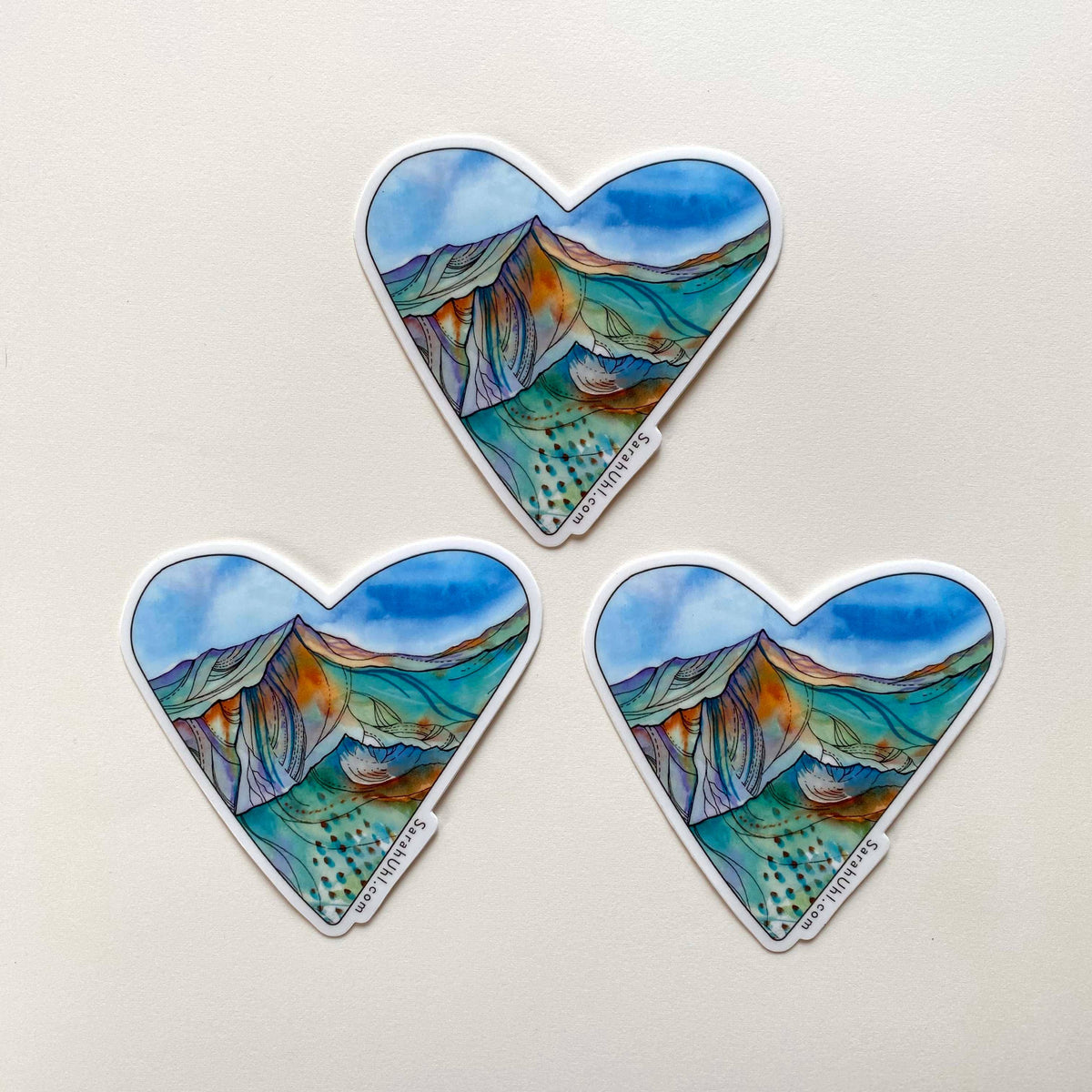 Mountain Art Stickers : Heart Mountain