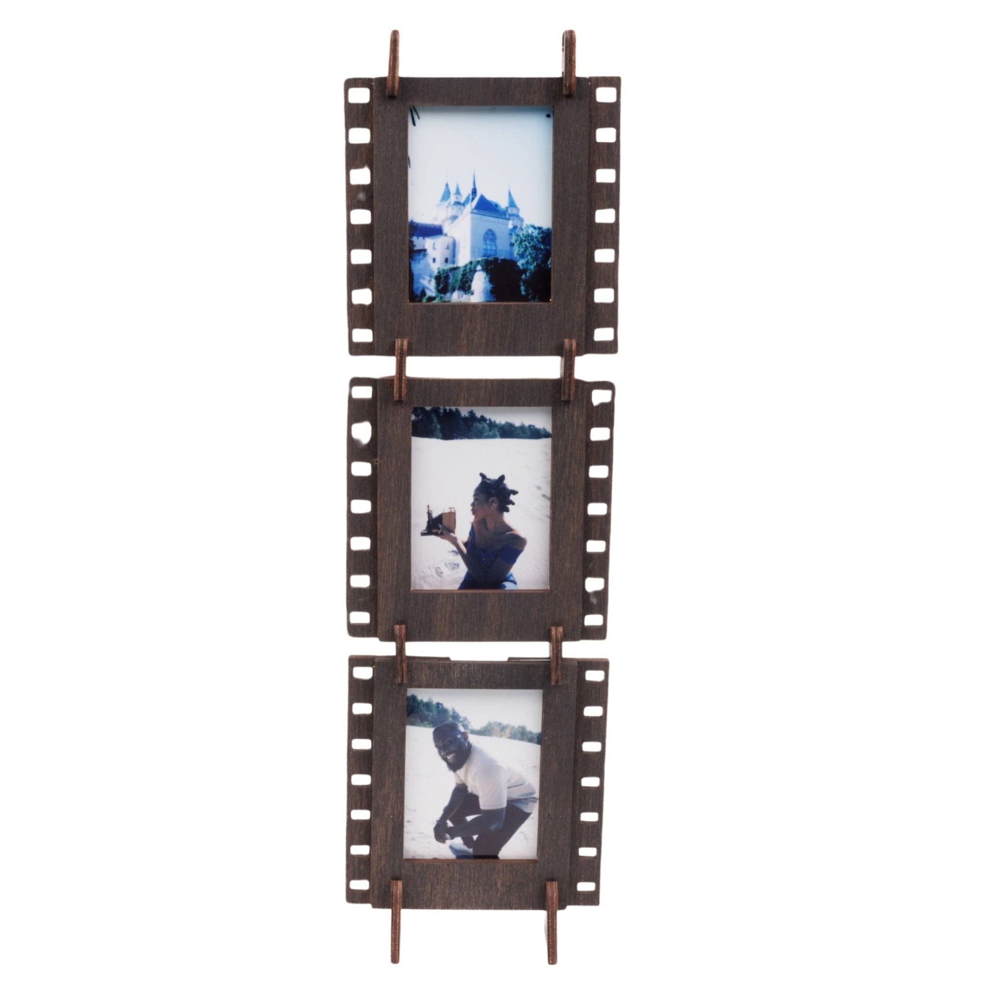 Three "Mini" Photo Frames  (Stained Brown)