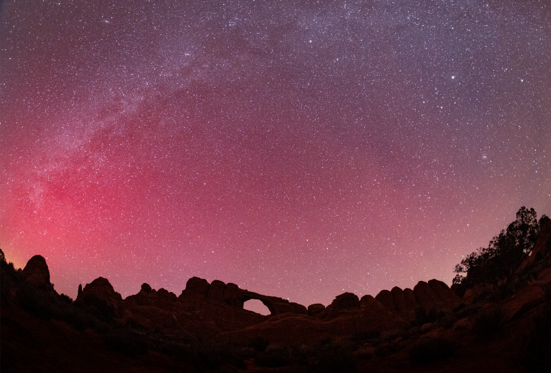 Aurora Over Skyline Arch on Canvas