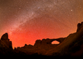 Red Aurora Over Skyline Arch – Arches National Park