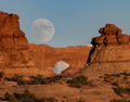 North Window Full Moon Perspective – Arches National Park