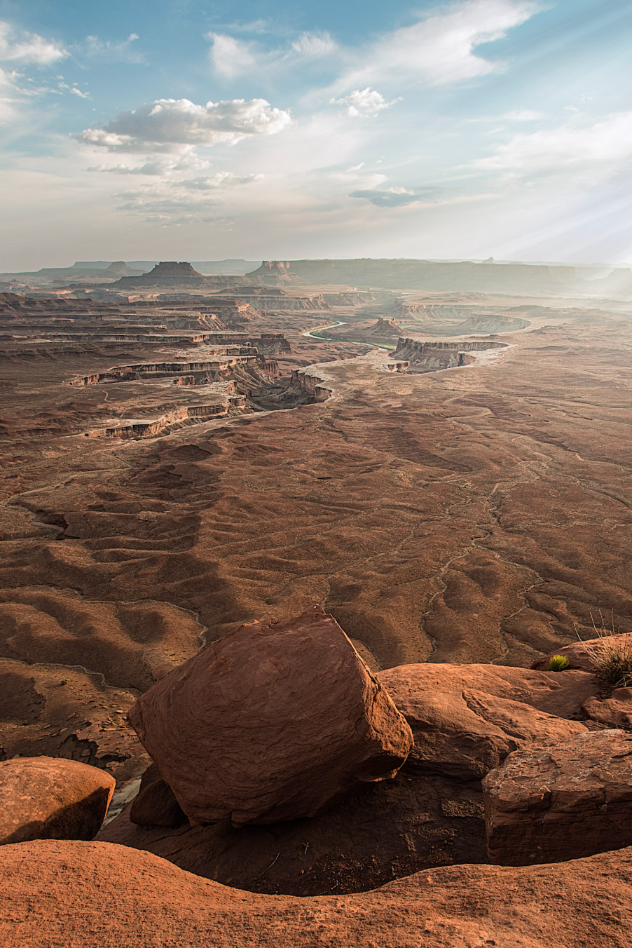 View of the White Rim and Green River from Island in the Sky Canyonlands National Park. 