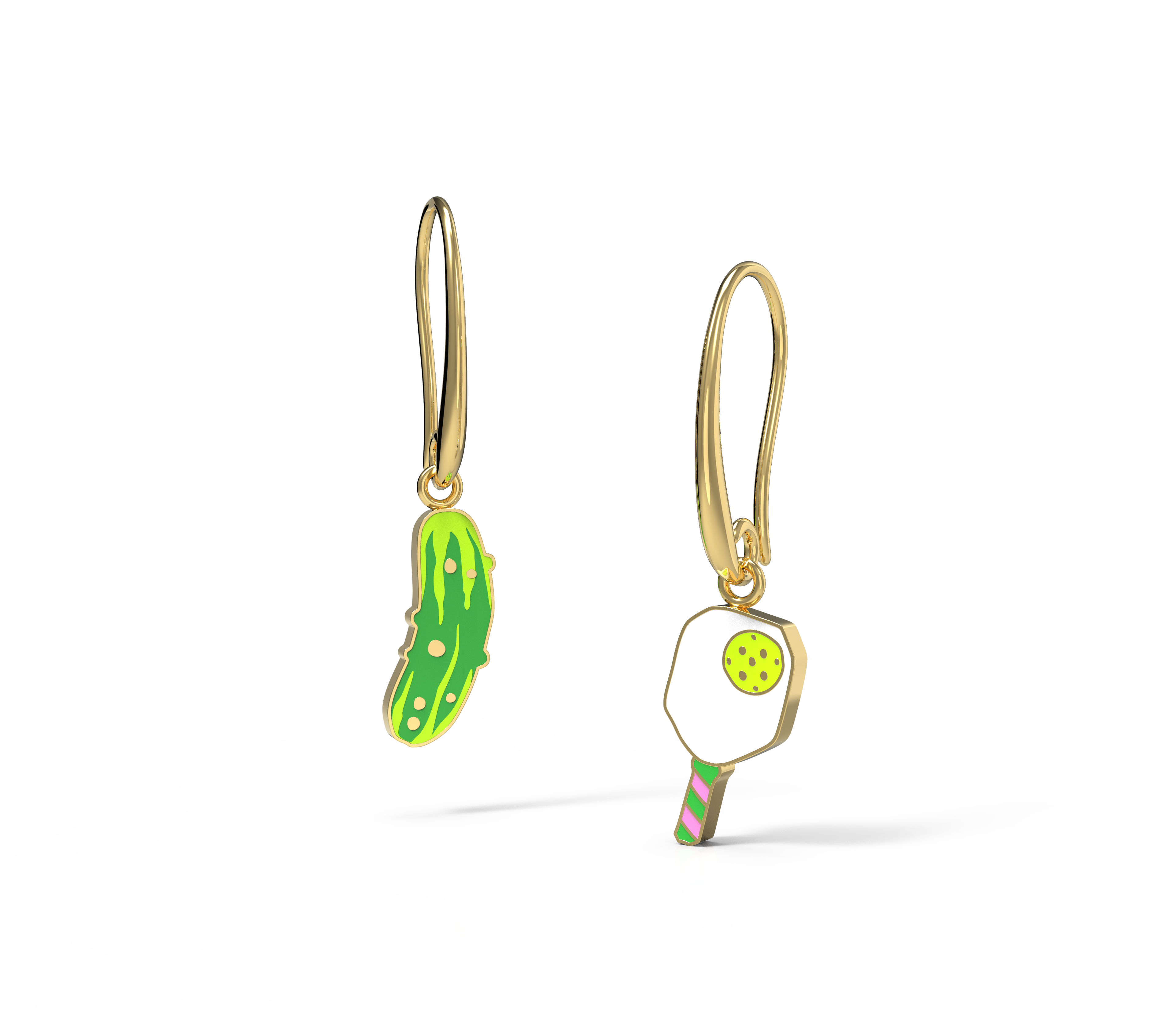 Pickleball Earrings - Gold Sporty Statement Jewelry