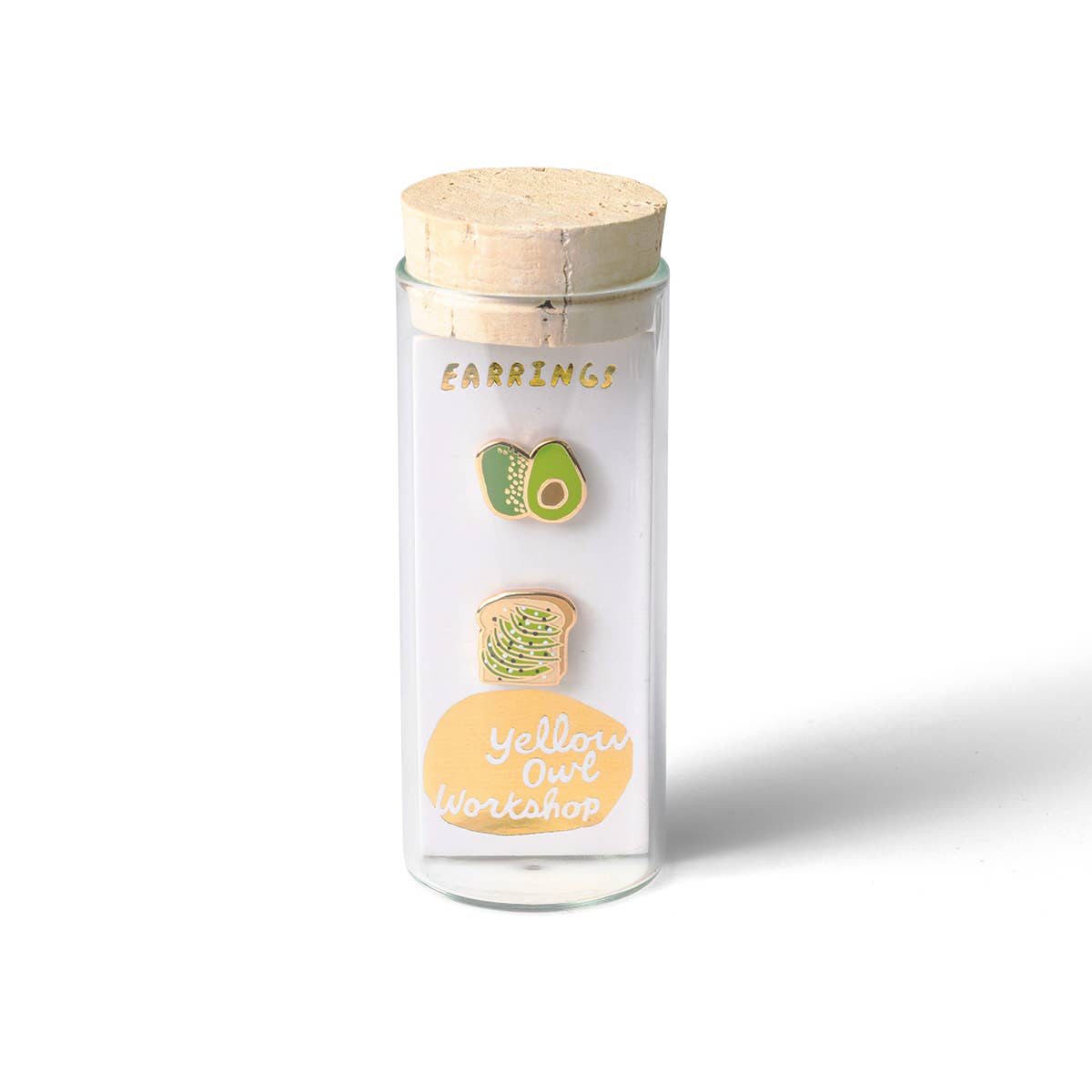 Avocado Toast Gold Stud Earrings – Food Jewelry